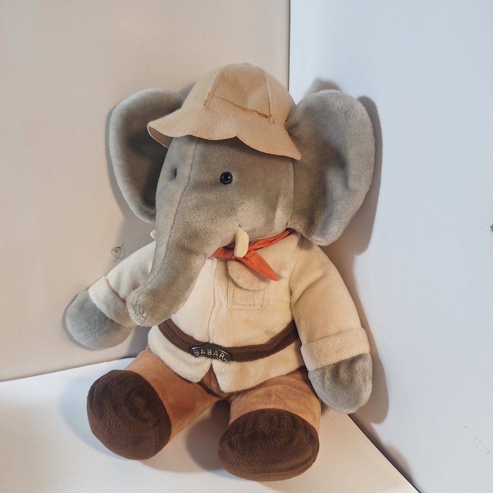 Vintage Babar 1989 Gund Safari Plush Stuffed Animal 14"